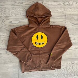 DREW Brown Hoodie with Yellow Smiley Logo